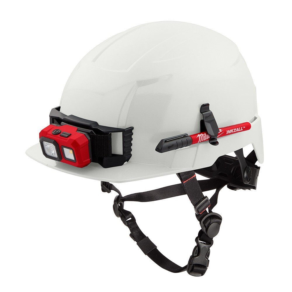Milwaukee 48-73-1321 White Front Brim Hard Hat Helmet with BOLT™ – Class E