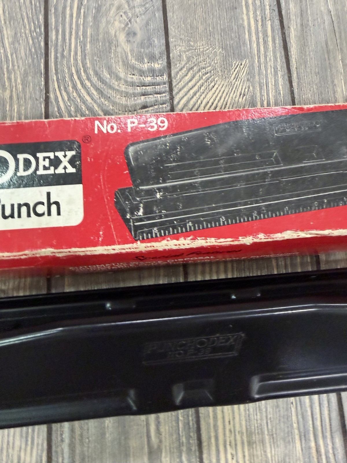 Vintage Punchodex No. P-39 Heavy Duty Adjustable 2/3 Hole Paper Punch w/ Box