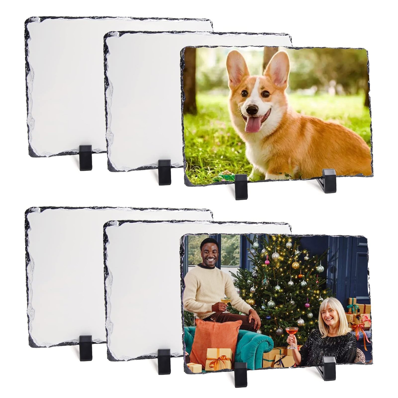 28pcs 5.9inx7.9in Sublimation Rectangle Photo Slate Rock Plaque Blanks DIY