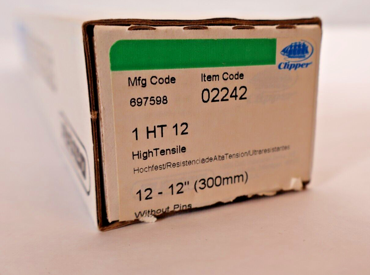 (Box of 12) CLIPPER 12-12″ 300mm Belt Fasteners 02242 1 HT 12 High Tensile NEW