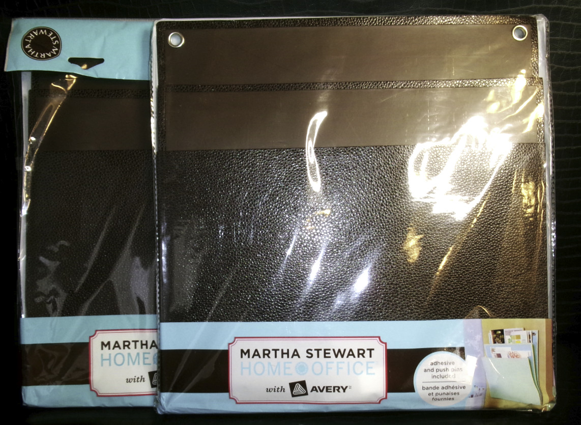 Martha Steward Home Office Shagreen Double Pocket Wall Pocket Brown 11.75 x 12
