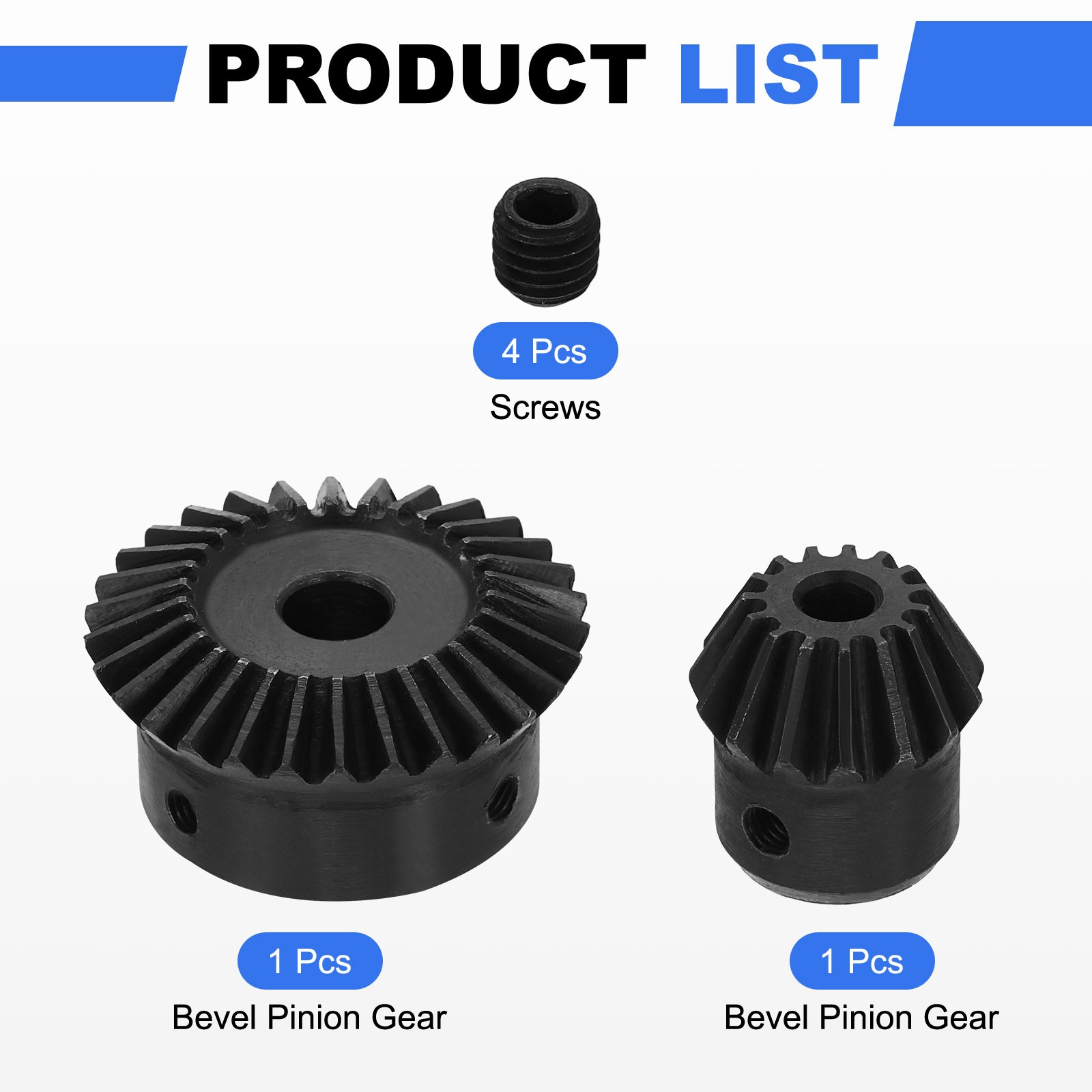 2Pcs Tapered Bevel Gear Set, 1.5 m 1:2 (15T/30T) Bevel Gear(6/10mm Shaft Hole)
