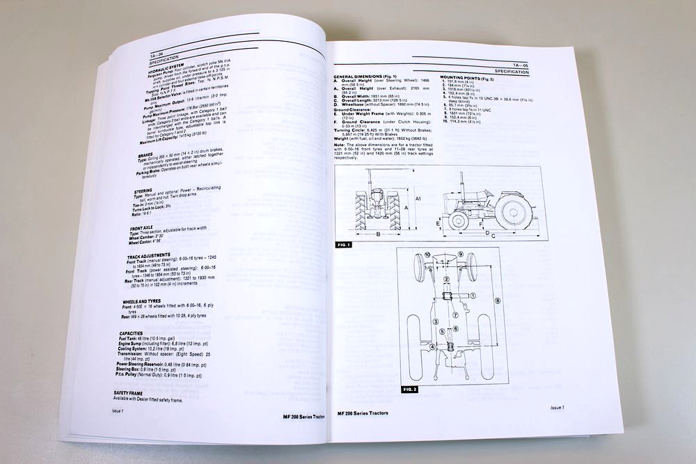 Massey Ferguson MF 200 Series MF 270 283 Tractor Service Manual Repair Workshop