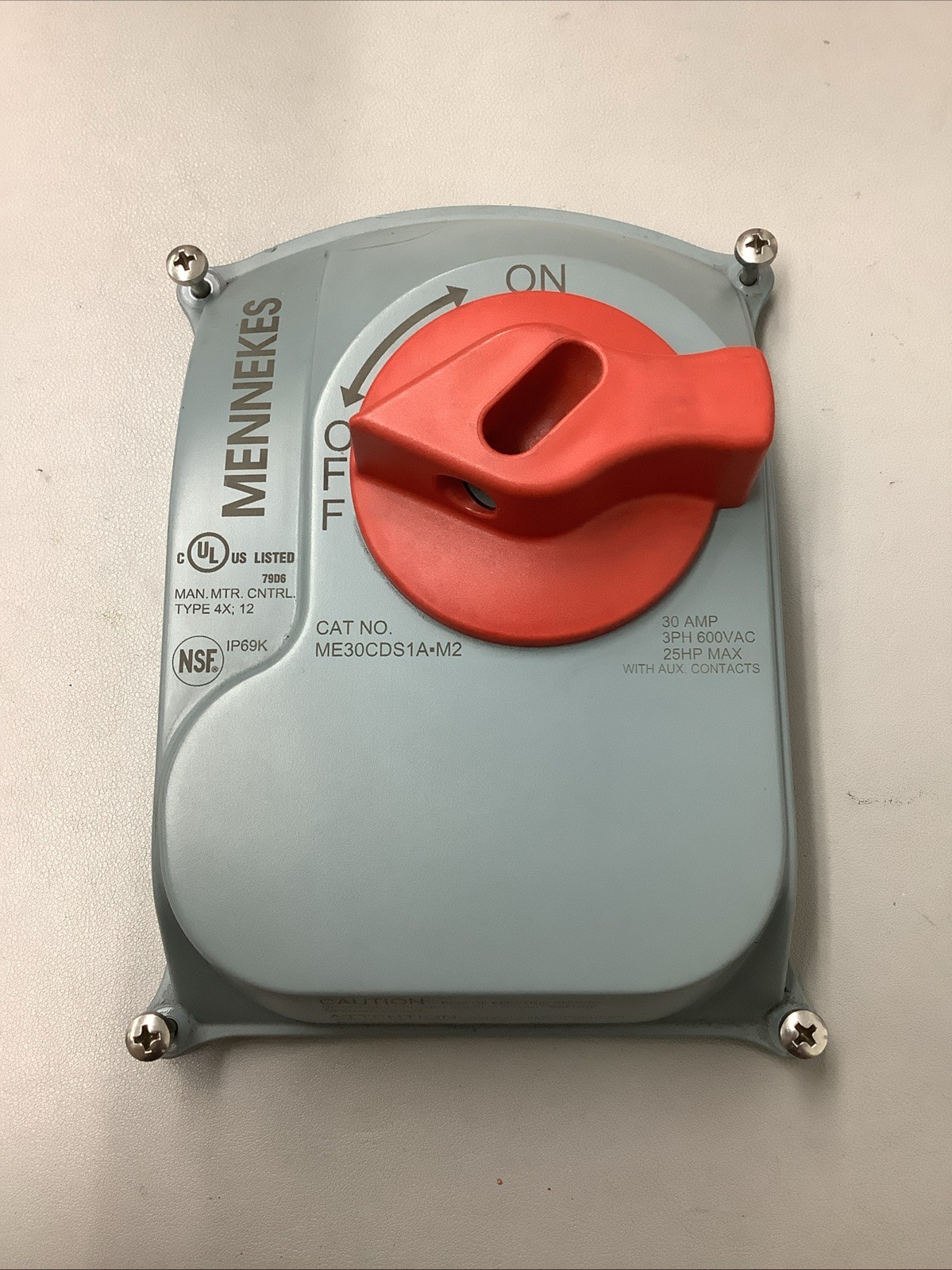 Mennekes ME30CDS1A-M2 Disconnect Switch 30A 600VAC 3-Ph, 25HP (b80)