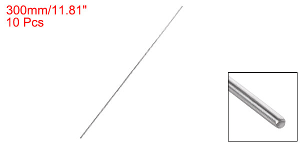 10pcs Solid Round Rod 304 Stainless Steel 1.5mm x 300mm for RC DIY Craft