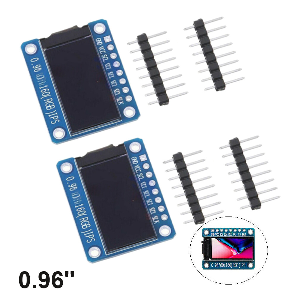2X 0.96» Inch IPS Full Color 80×160 LCD Display Module ST7735 SPI for