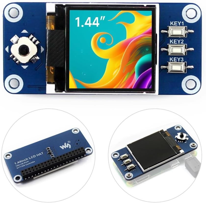 Waveshare 1.44inch LCD Display HAT for Raspberry Pi 128×128 Pixels SPI Interface