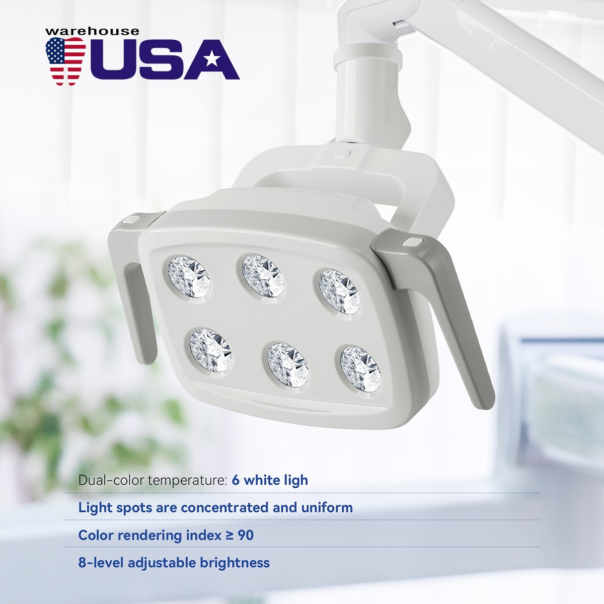 9W Dental 6 LED Lamp Oral Light Ra90 Lamp For Unit Chair