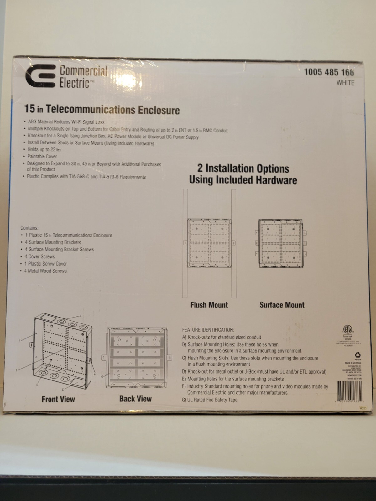 Commercial Electric 15 in. Telecommunication Enclosure 5516-VN New and Sealed