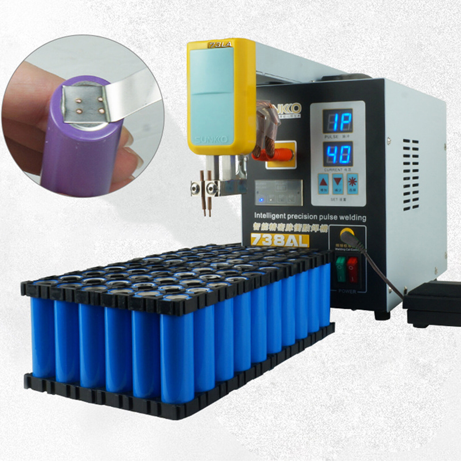 738AL Welding Machine Electric Pulse Spot Welder Battery Handheld Soldering Kit
