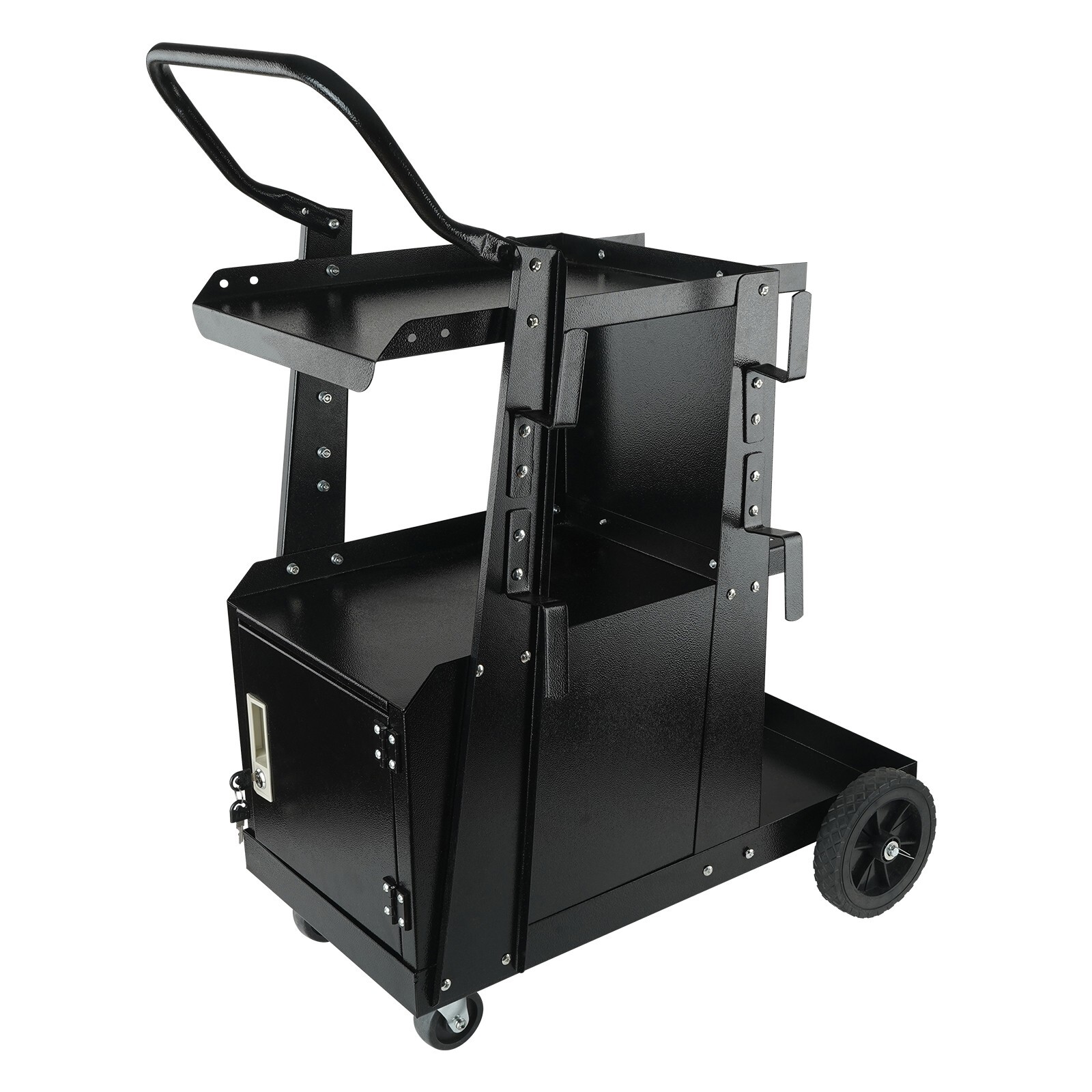 Welding Cart 2-Tier 265LBS Welder Cart with Anti-Theft Lockable Cabinet