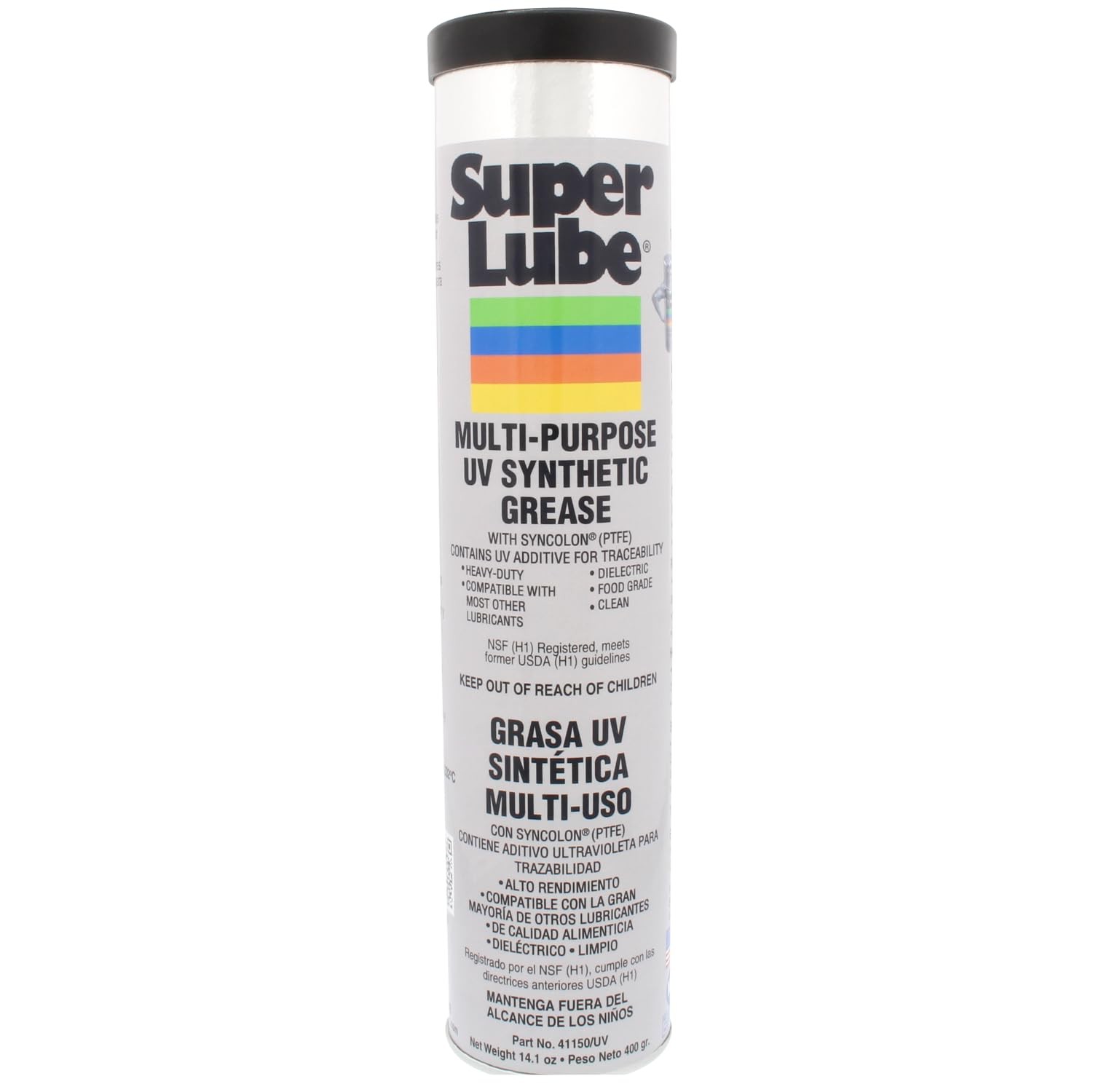 Super Lube 41150/UV Synthetic UV Grease (NLGI 2), 14.1 oz Cartridge