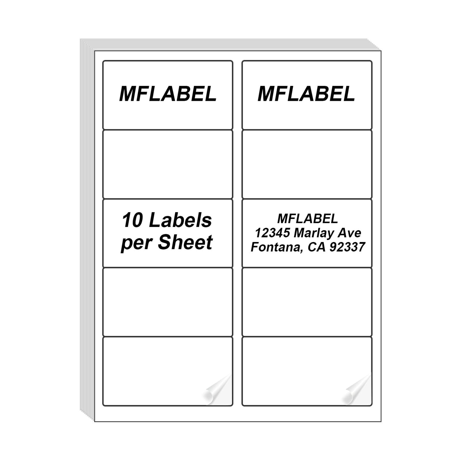 MFLABEL Half Sheet Shipping Labels – 200 Self Adhesive Sticker Sheets