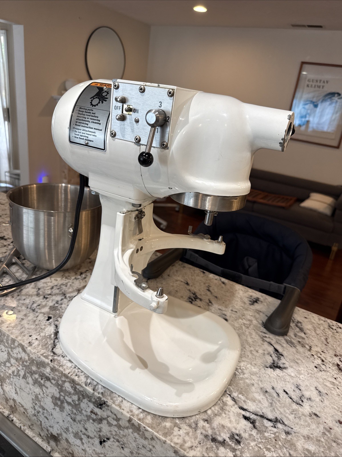 Hobart N50 Commercial Mixer WHITE Counter Top 5 Quart 3 Speed +Bowl+paddle WORKS