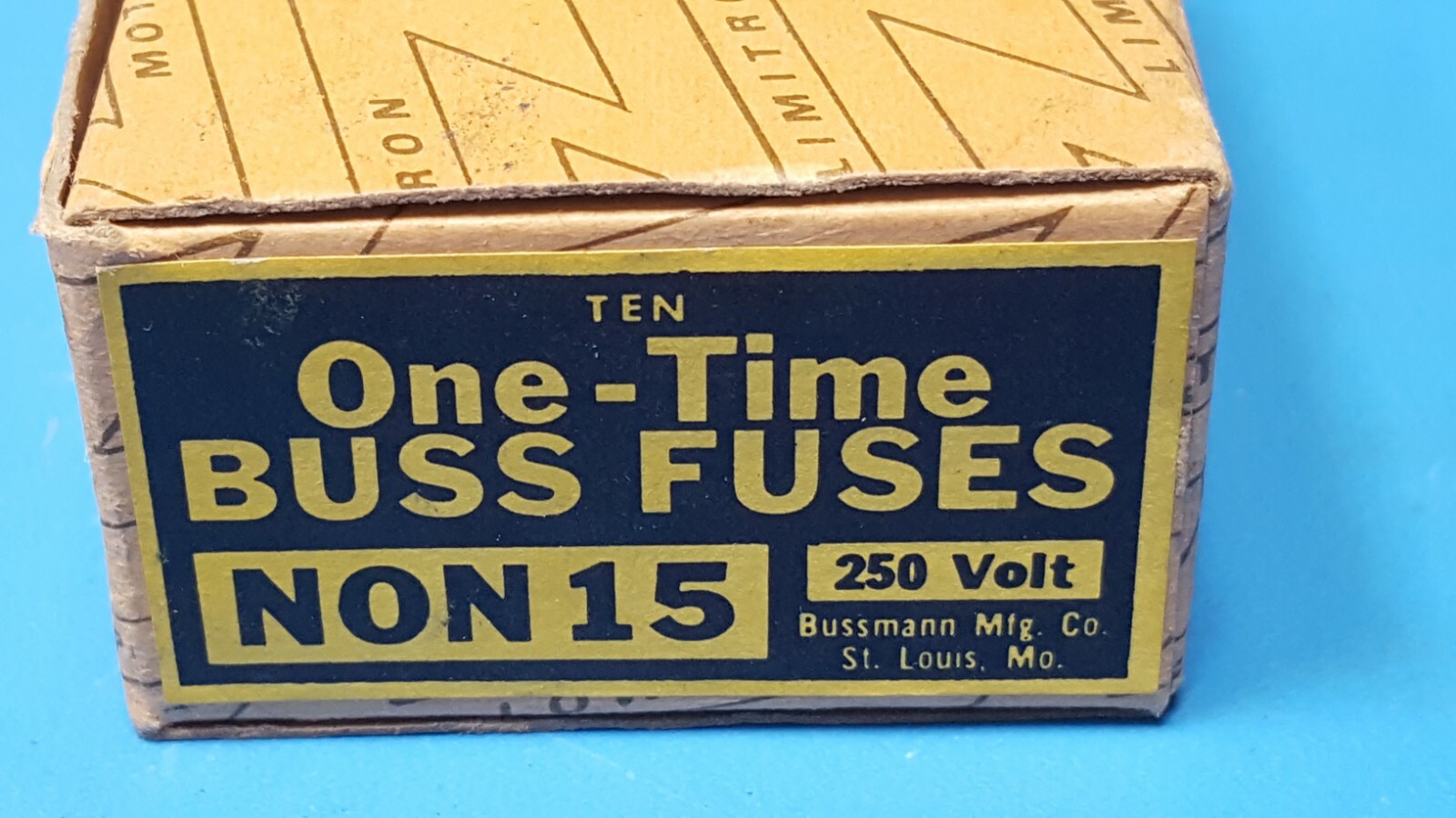 Fuse, NON-15, Bussmann, One Time Fuses, For 250V AC or Less, 15 A