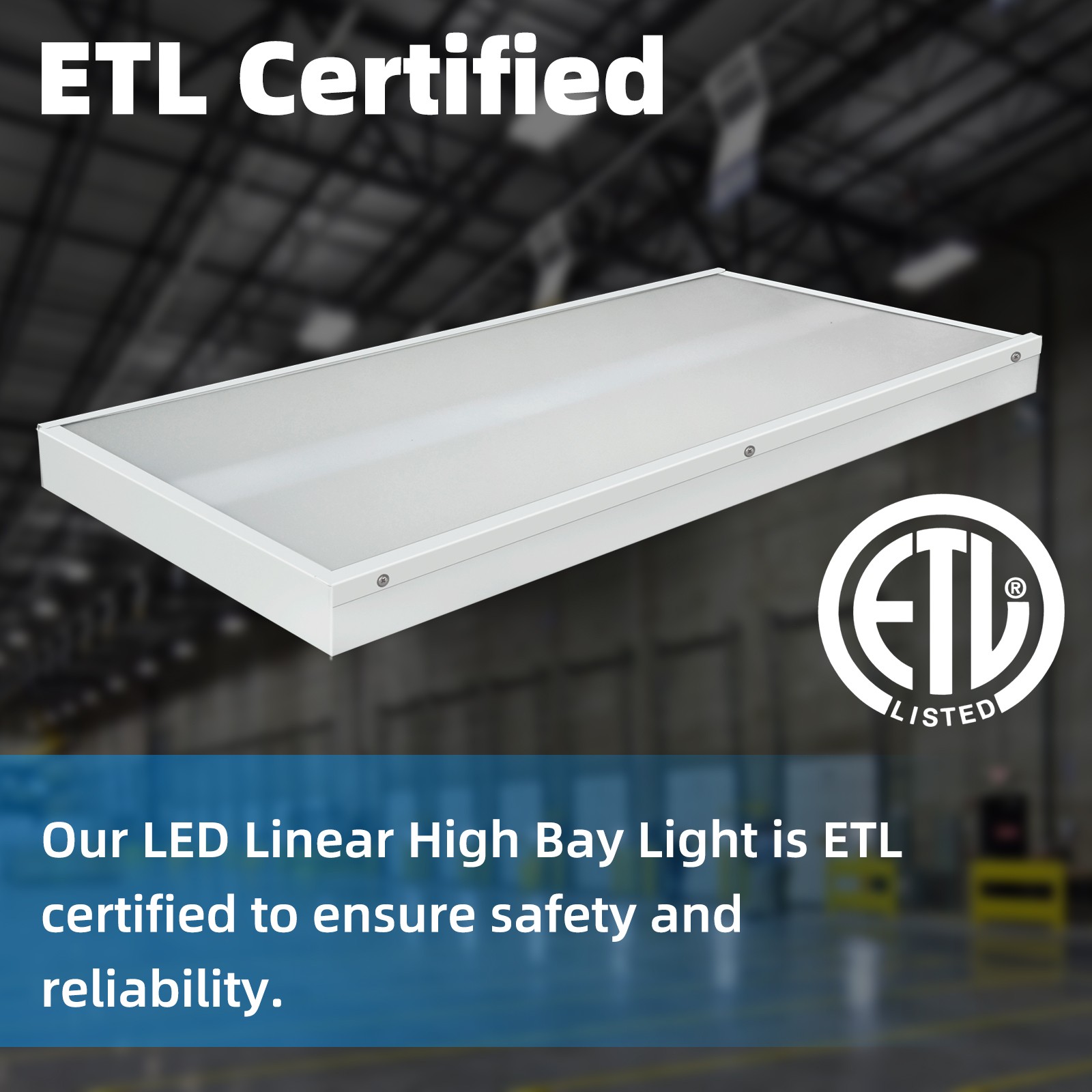 2 Pack 100W LED Linear High Bay light 2FT Commercial Warehouse Lights 100-277V
