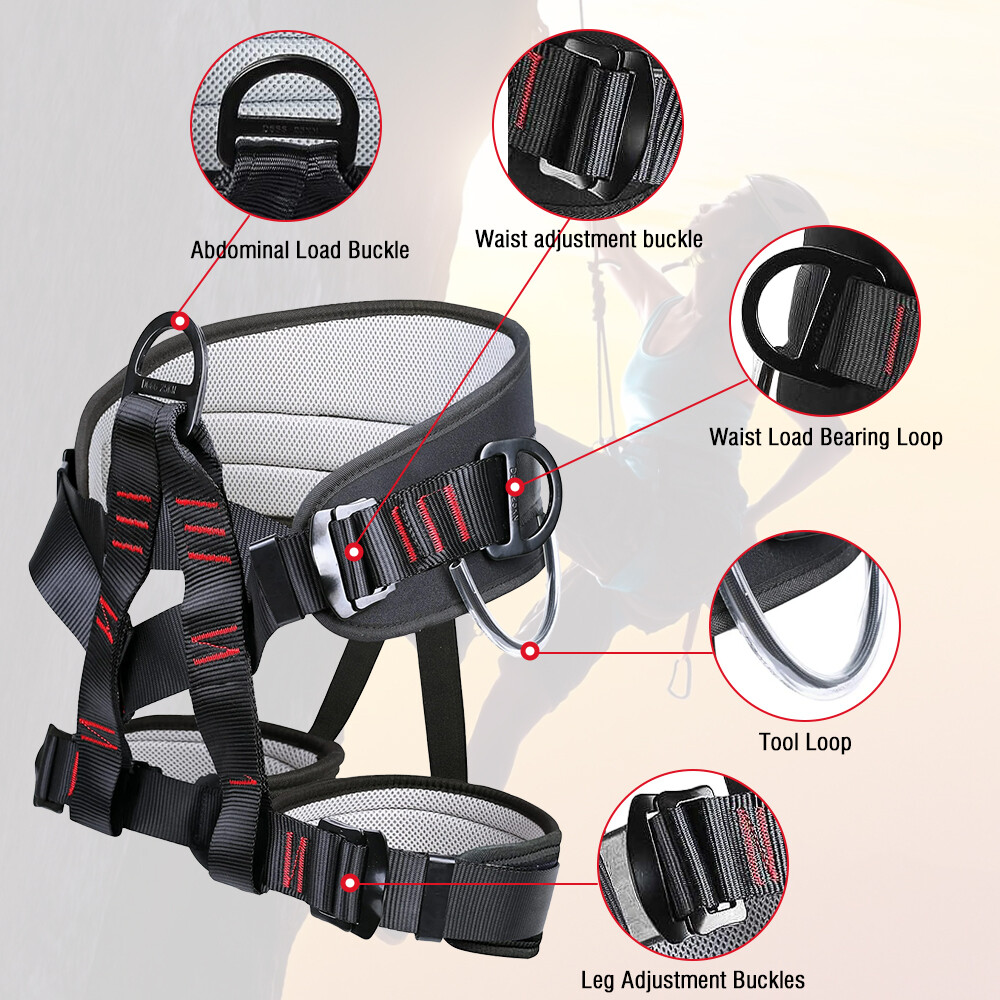 Rock Climbing Harness Strap Falling Protection Heavy Duty 25kN Harness Outdoor