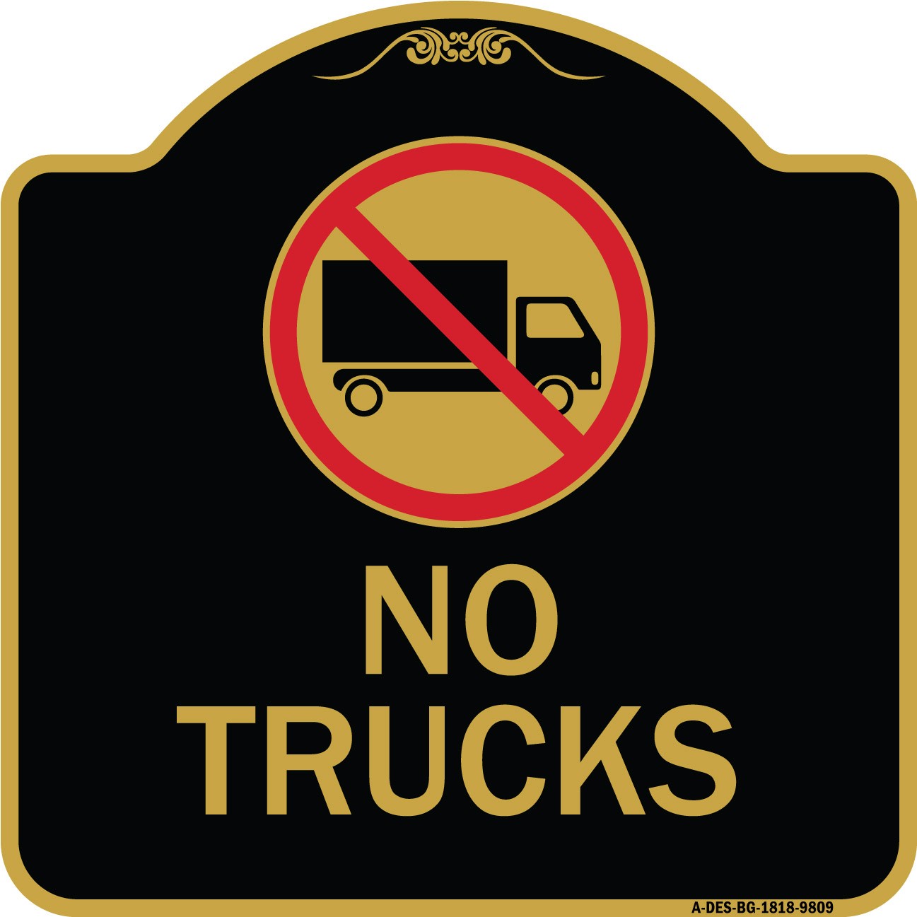 Designer Series – No Trucks With Graphic Black & Gold Heavy Gauge Aluminum