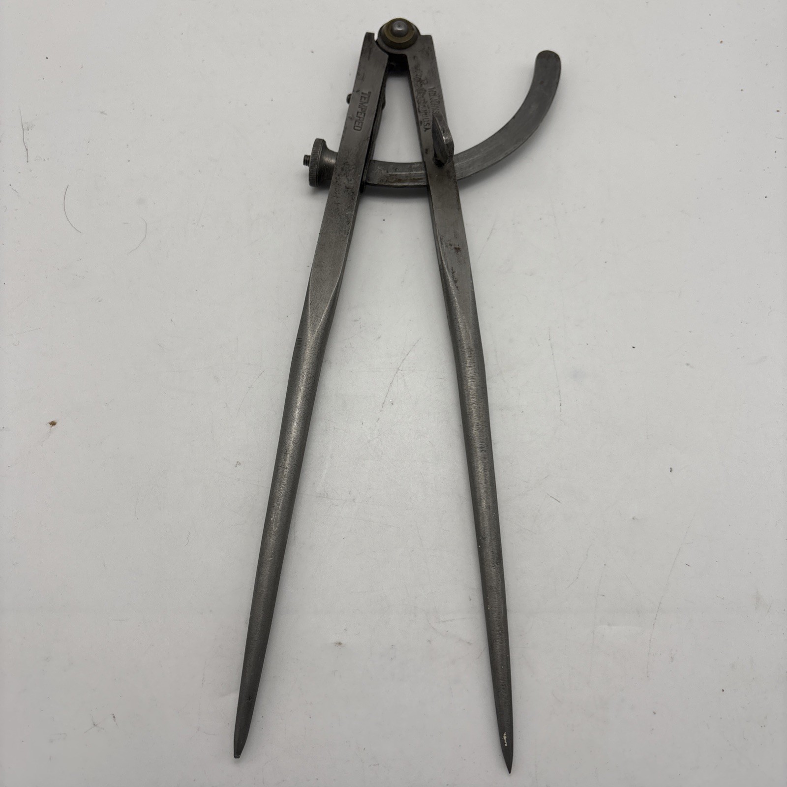 Antique 1920s Wing Divider Caliper WM Johnson Newark NJ Tempered Steel Tool