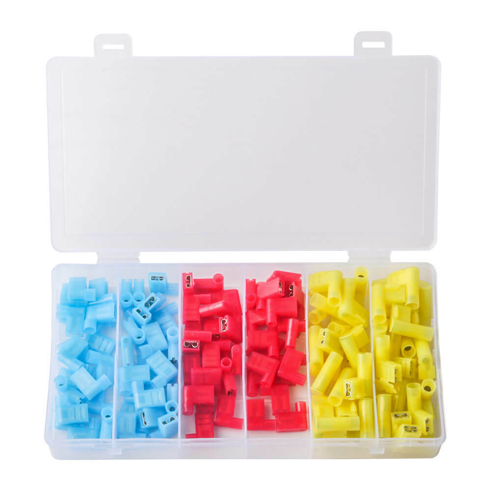 35/120PCS Nylon Female Flag Terminal Insulated Right Angle Connector 90 degree