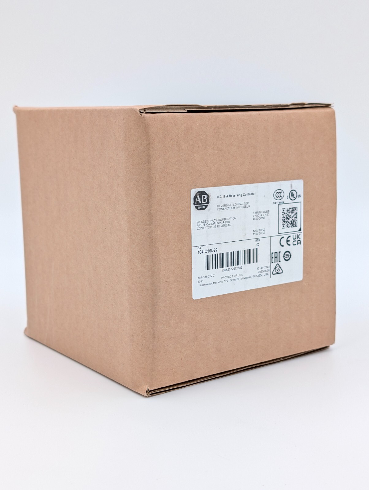 Allen-Bradley 104-C16D22 IEC 16 A Reversing Contactor 110V 50 Hz/120V 1PC New