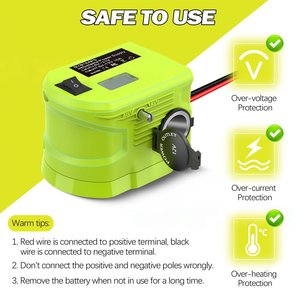 18V to 12V Step Down Converter Adapter for Ryobi 18V Battery Voltage Converter