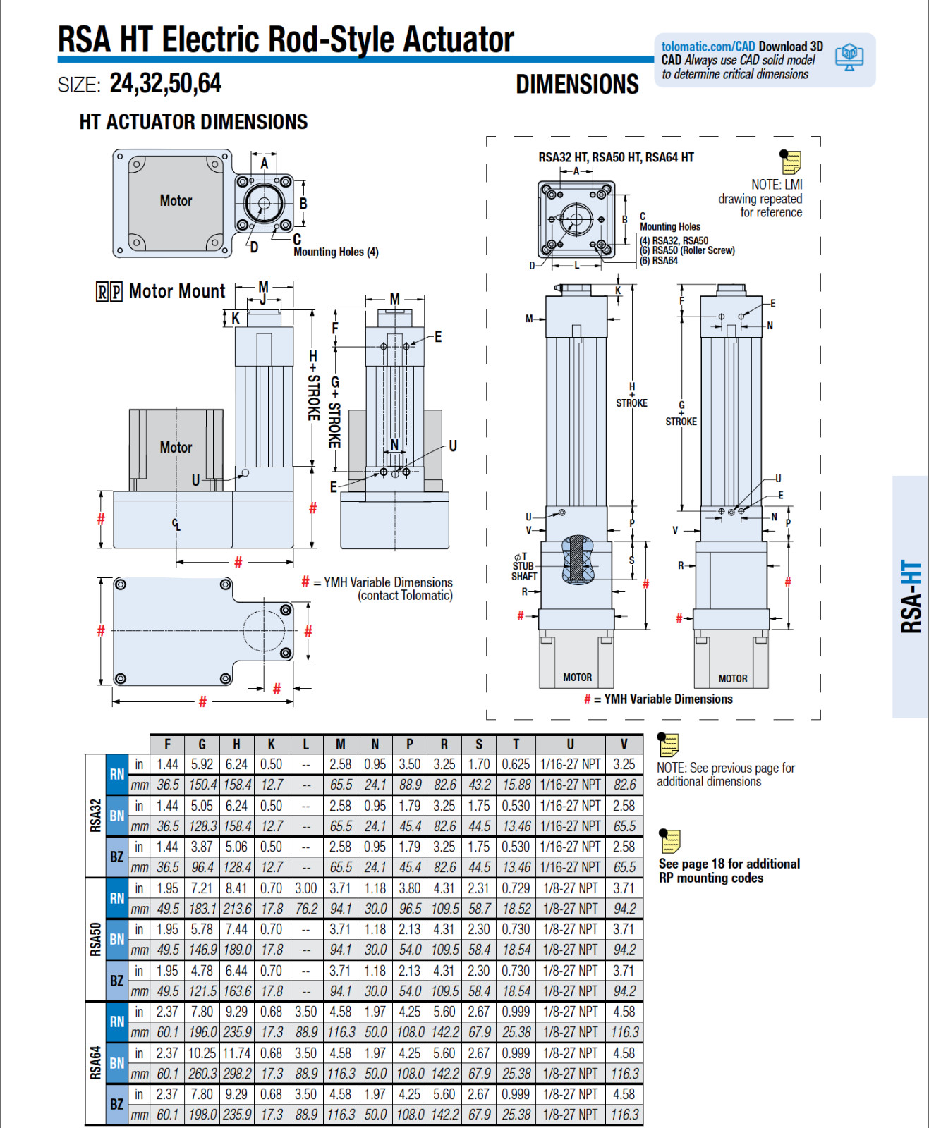 Tolomatic RSA-HT, High Thrust 11″ Linear Actuator