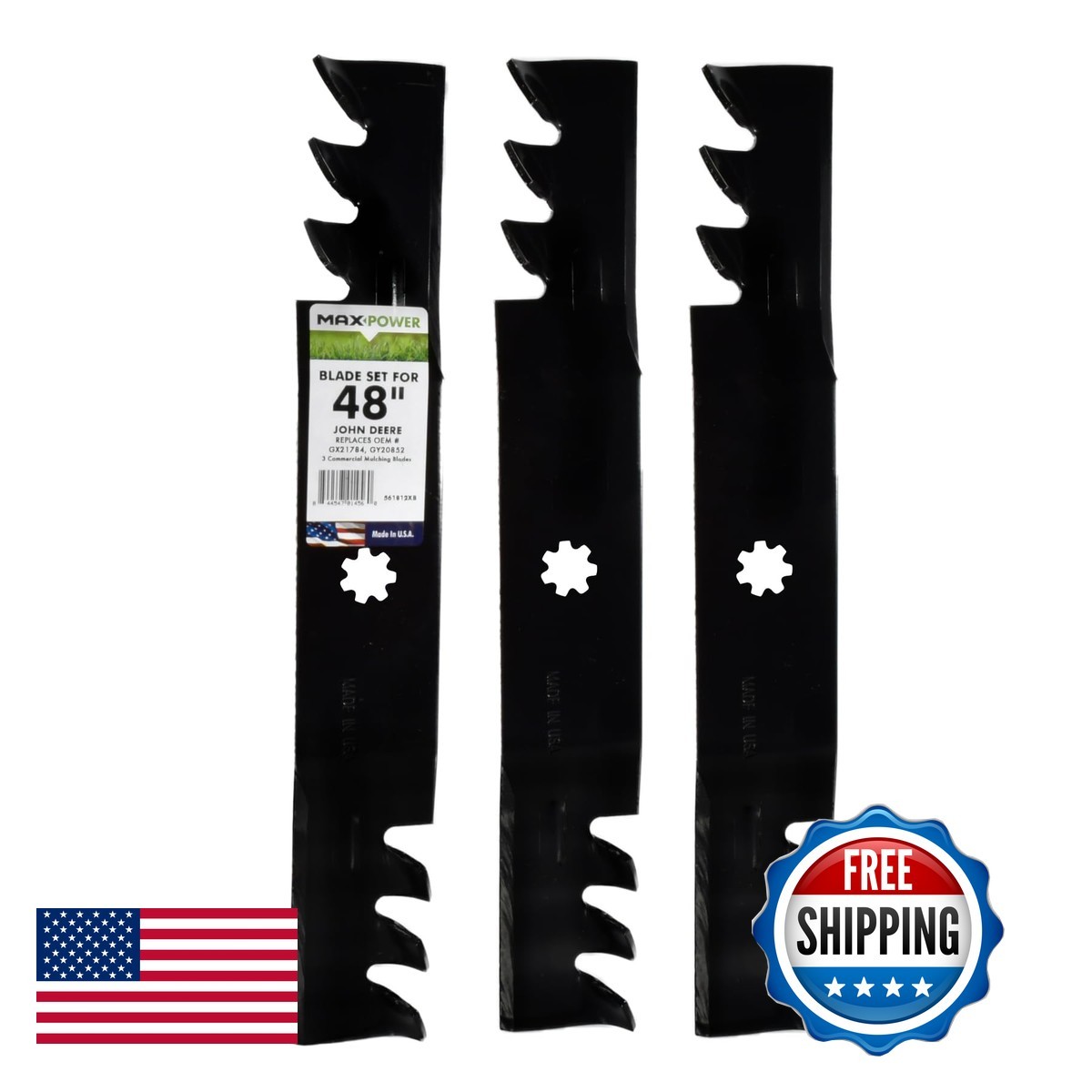 Maxpower 561812XB 3-N-1 Commercial Mulching Blade Set (3 Blades)