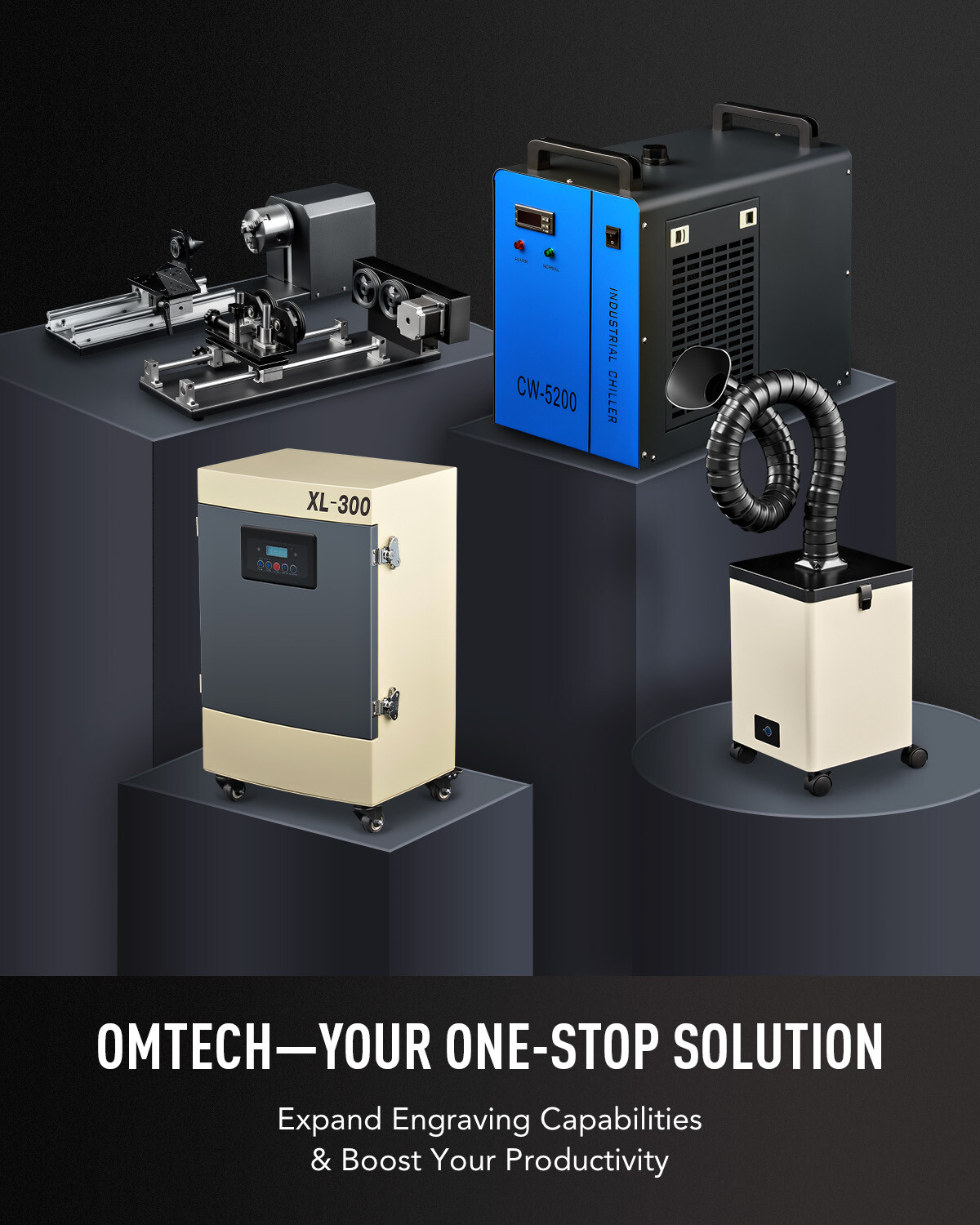 OMTech 100W 24×40 CO2 Laser Engraver with CW-5000 Water Chiller Cutting Machine