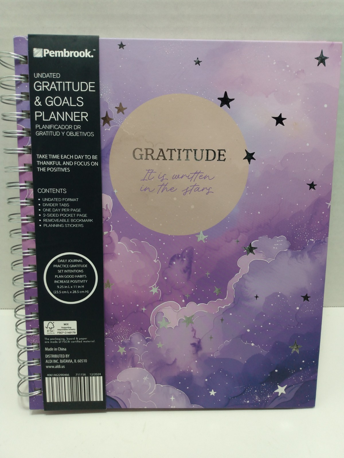 NEW UNDATED Pembrook GRATITUDE Monthly PLANNER GOALS Stickers Pocket Ruler