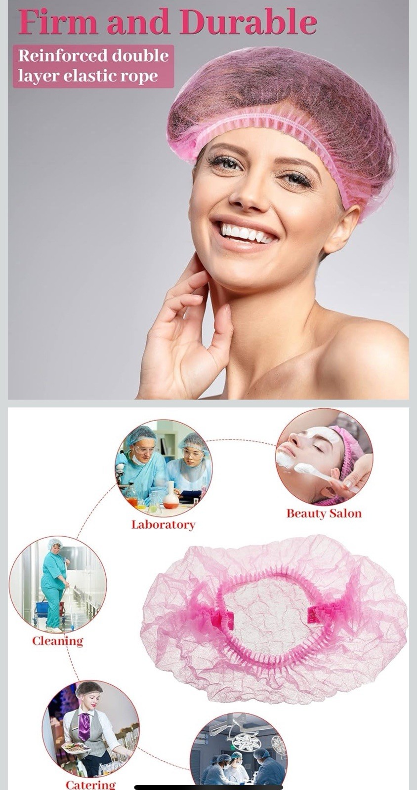 100 pcs Disposable Hair Net Non-Woven Head Bouffant Hair Cap 21″ BLUE