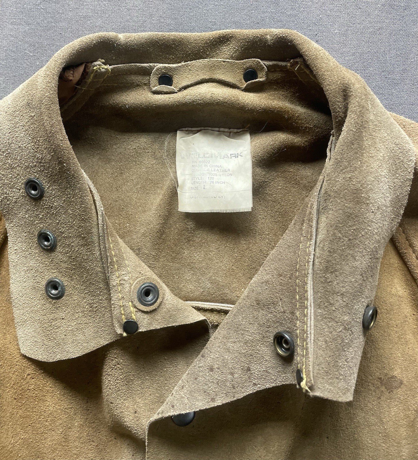Vintage Weldmark Cowhide Leather Welding Jacket Brown Size L Back Buckle