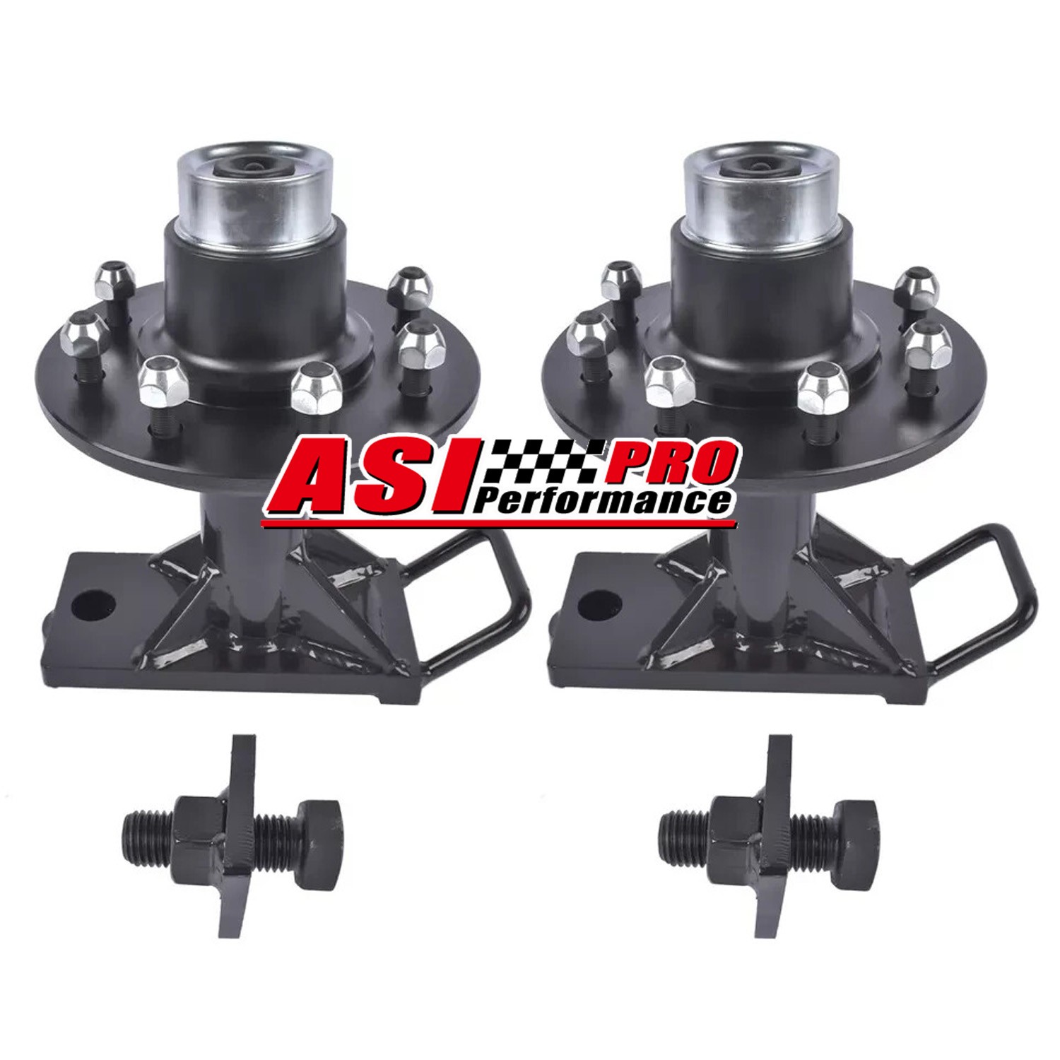 8 x 6.5 Lug 8000LB Shipping Container Wheels Steel Bolt-on Spindle Kit New