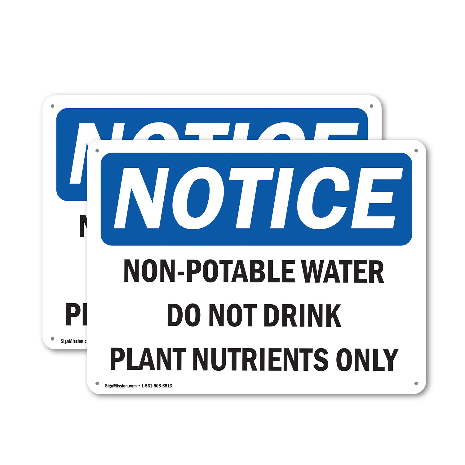 (2 Pack) Non-Potable Water Do Not Drink Plant Nutrients OSHA Notice Sign Decal