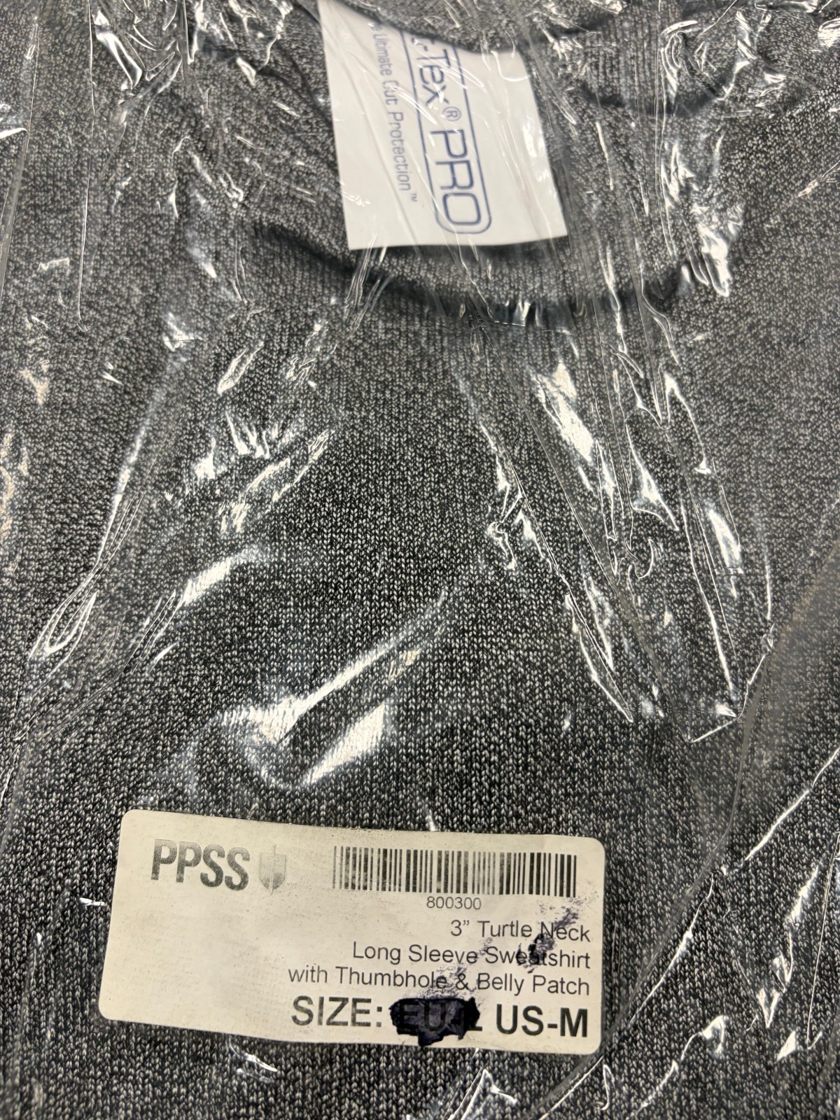 PPSS Cut-Tex PRO Cut Resistant Turtleneck Sweatshirt Men’s M PPE Security Safety
