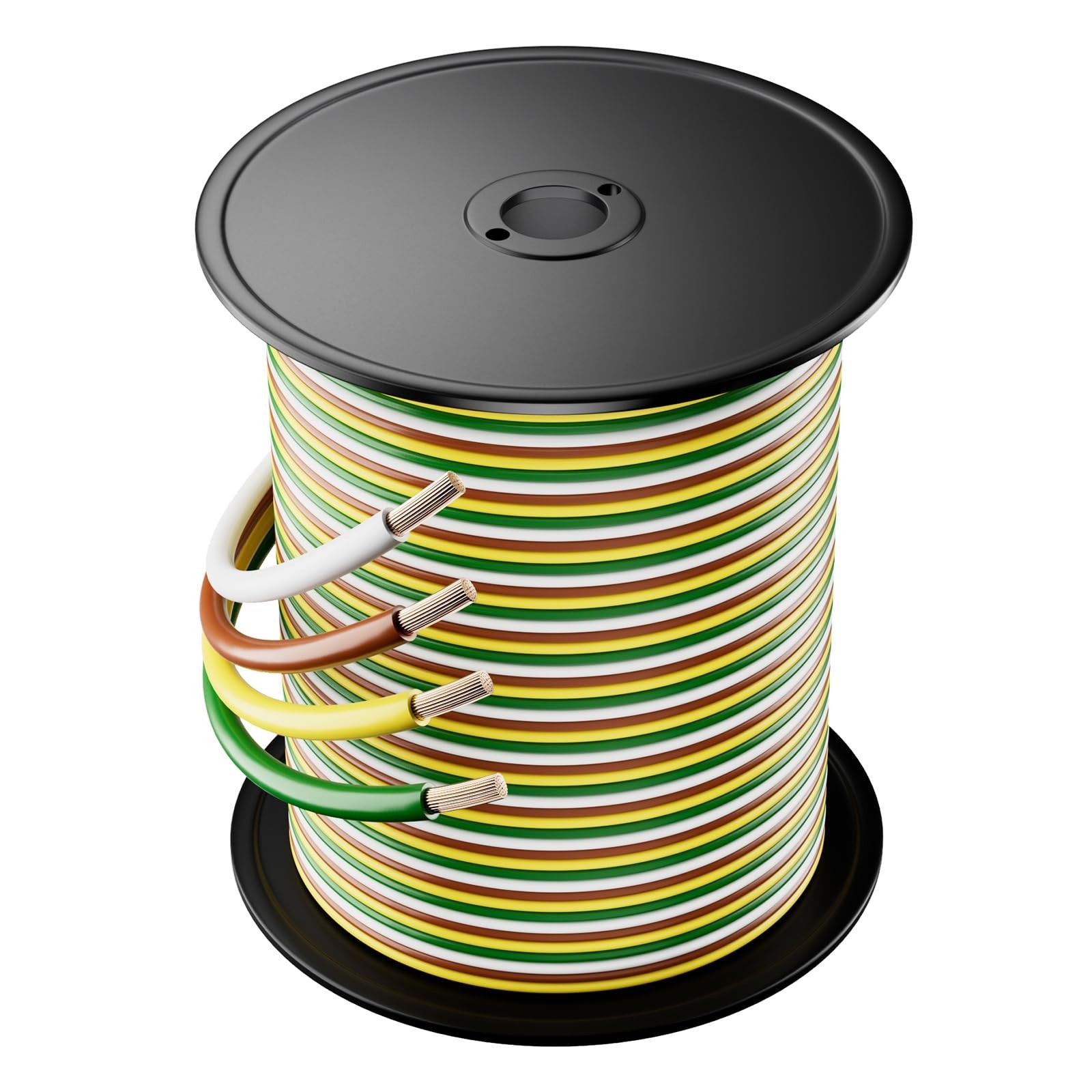 100.00% Pure Copper 100FT 4 Way Trailer Wiring Harness 14 Gauge Bon… Fast Ship
