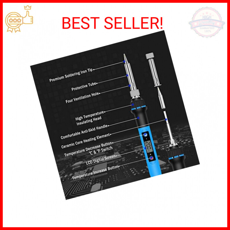 Soldering Iron Kit, 80W 110V Fast Heat up in 10s LCD Digital Adjustable Temperat
