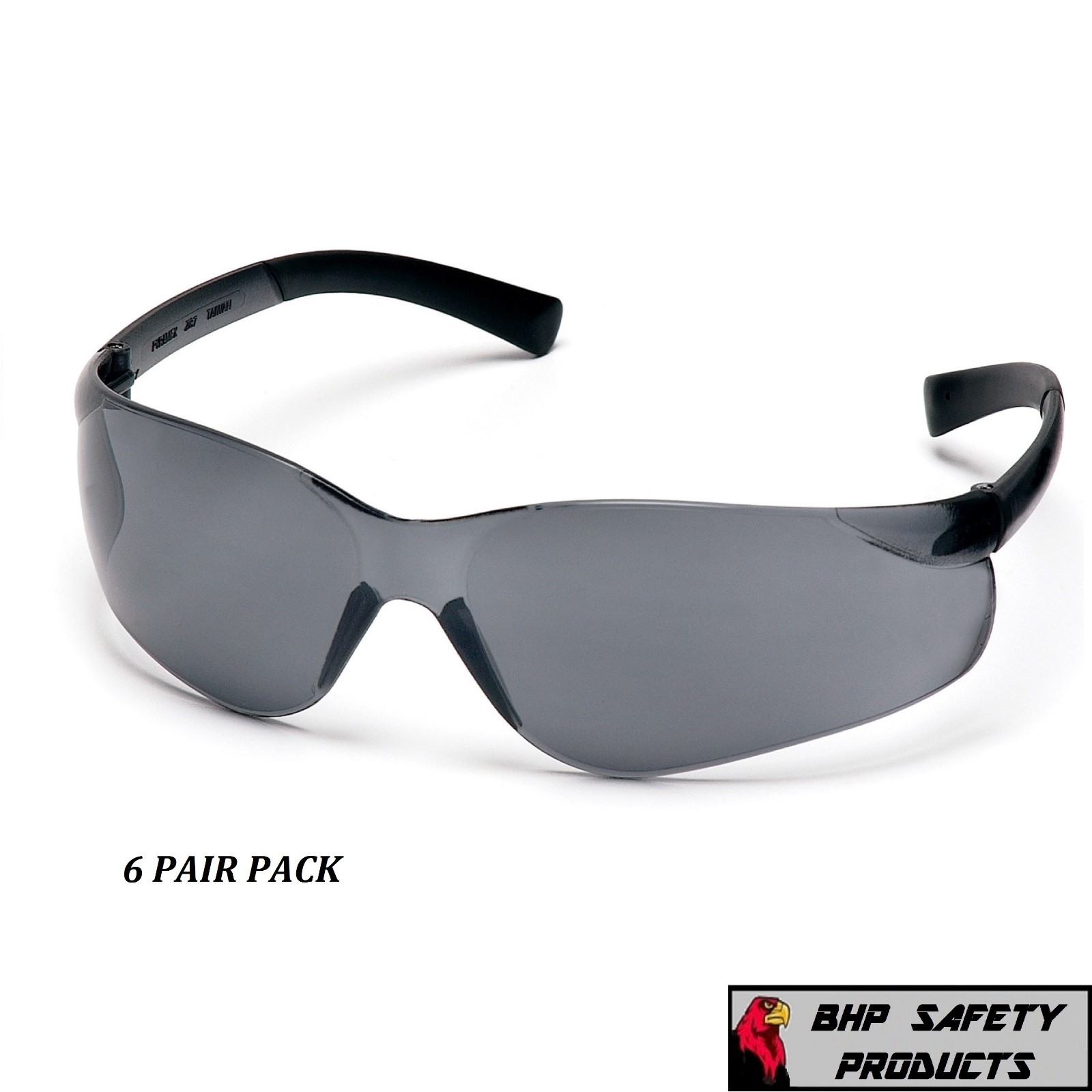 PYRAMEX MINI ZTEK SAFETY GLASSES SMOKE GRAY LENS SUNGLASSES S2520SN Z87+ (6 PR)