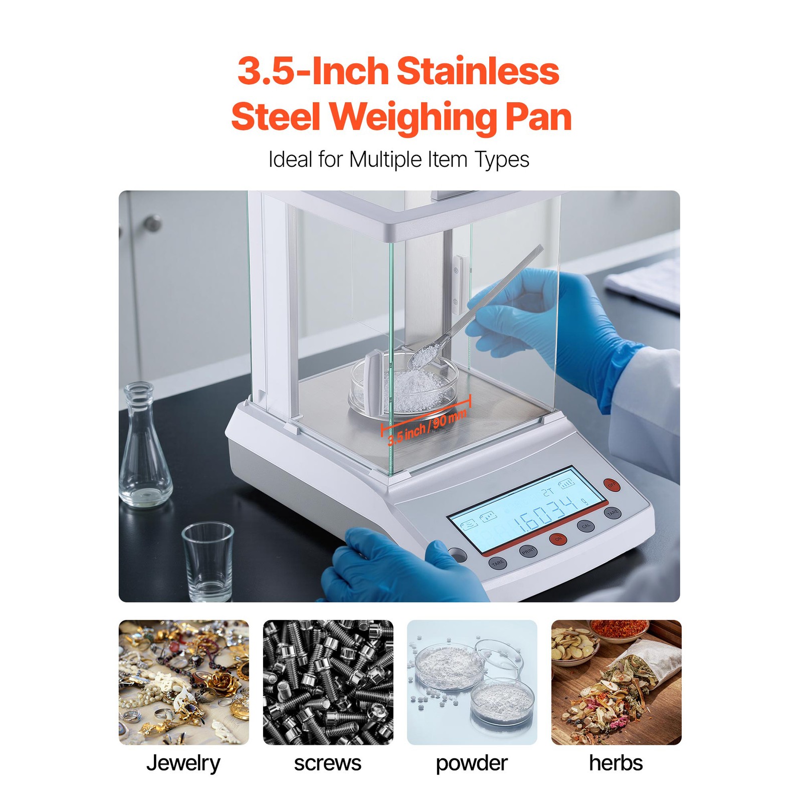 Uimoso Analytical Lab Scale 220g Capacity 0.0001g Precision, 4 Measurement Units