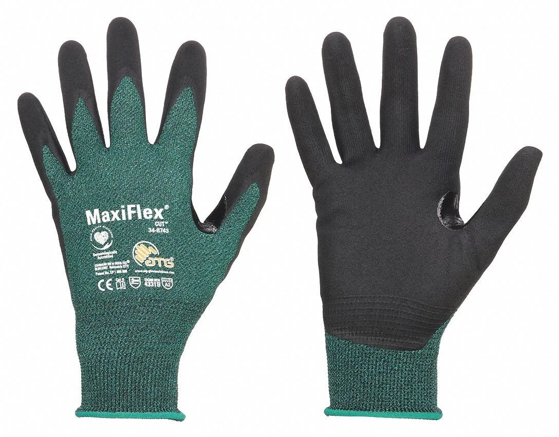 MaxiFlex 34-8743 Micro-Foam Nitrile ANSI A2 Cut Resistant XL Gloves; Qty 12