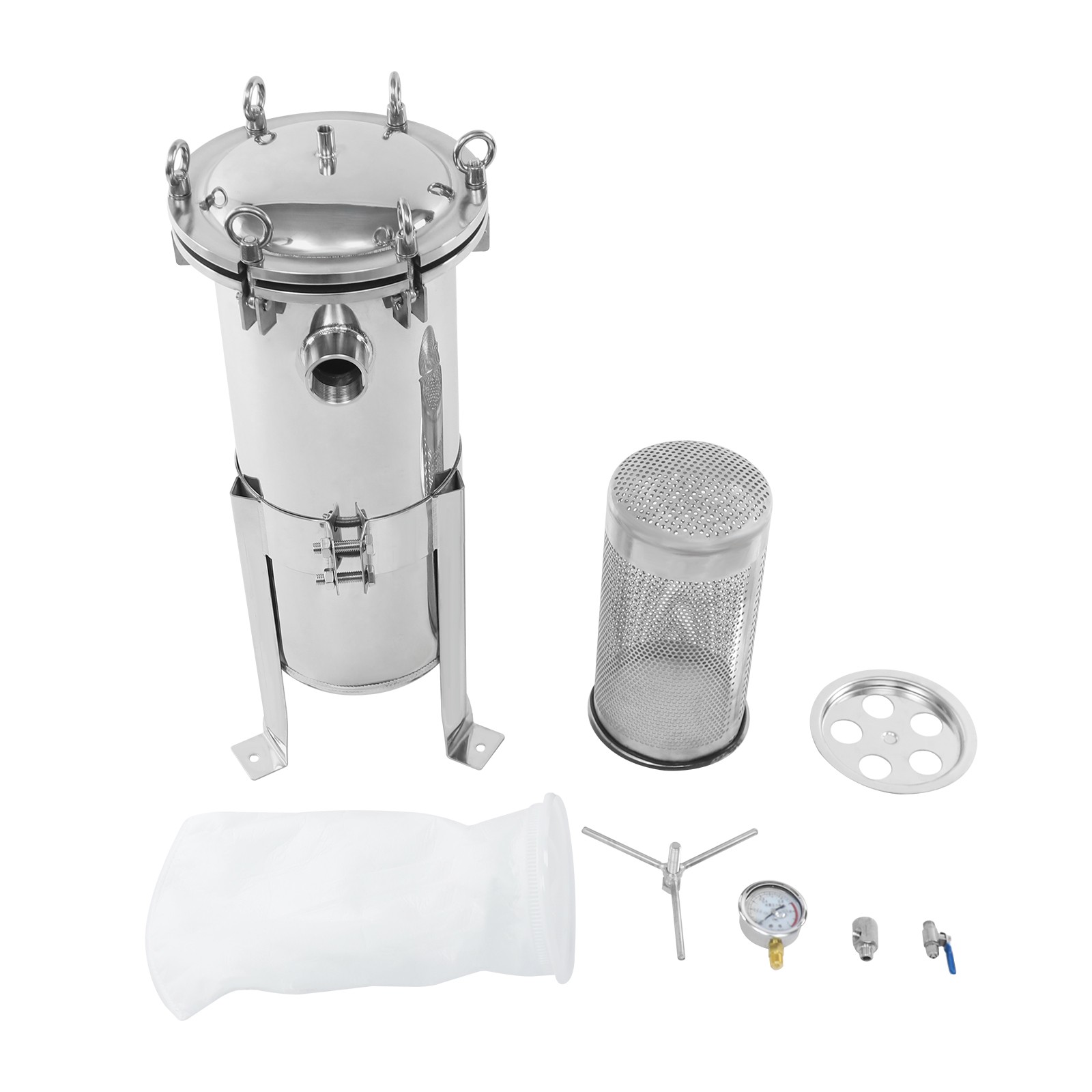 1.5″ NPT In/Outlet Bag Filter Housing Stainless Steel 150 Psi #1 Bag Filtration