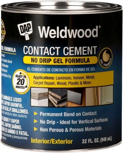 DAP® Weldwood® Gel Formula Contact Cement, 32.0 Fl Oz Tan – 1EA
