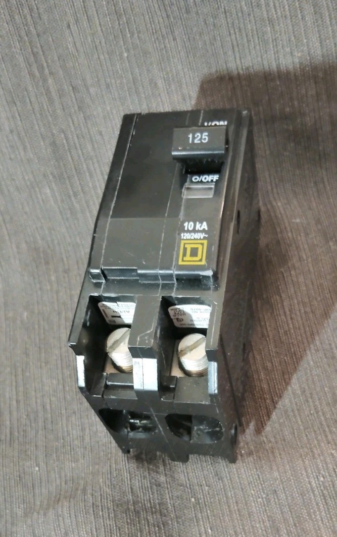 QO2125 – Square D Plug-In 240V 125A 2 pole circuit breaker 10kA@240V New W/O Box