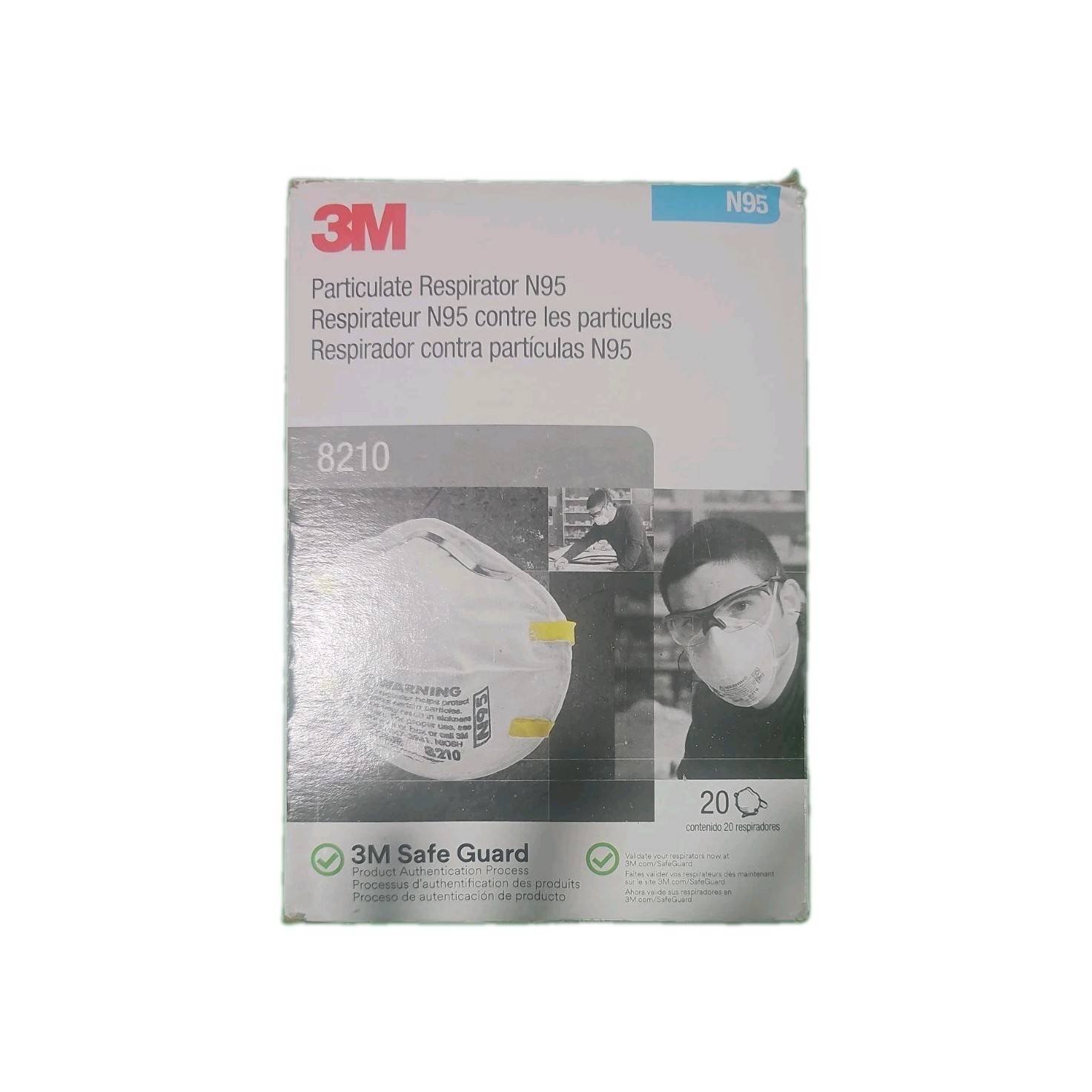 3M 8210 N95 Particulate Respirator Mask Box of 20 EXP 04/2025 NIOSH