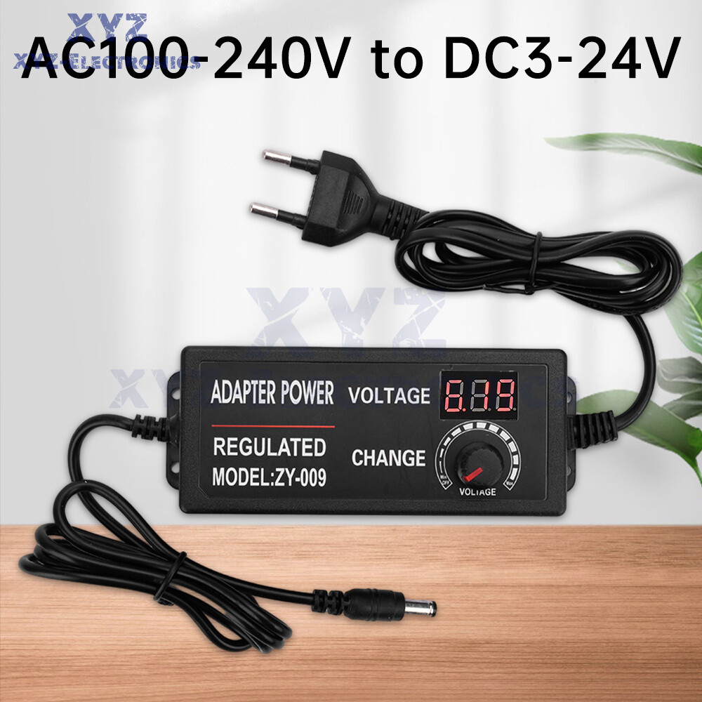 AC100-240V to DC3-24V 3A 5A Adjustable Voltage Power Adapter Switch Power Supply