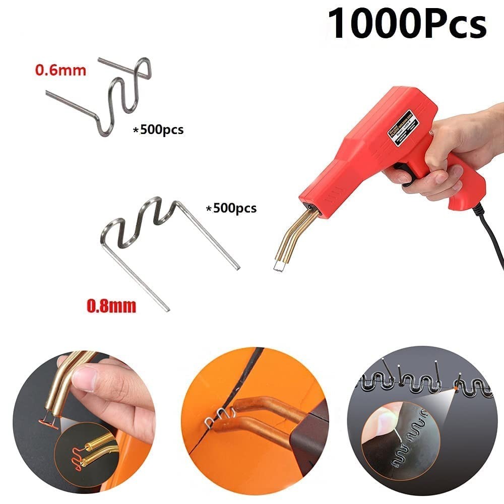 1000pc Welding Rods Hot Staples Plastic Repair Car Bumper Wave Shape 0.8mm 0.6mm