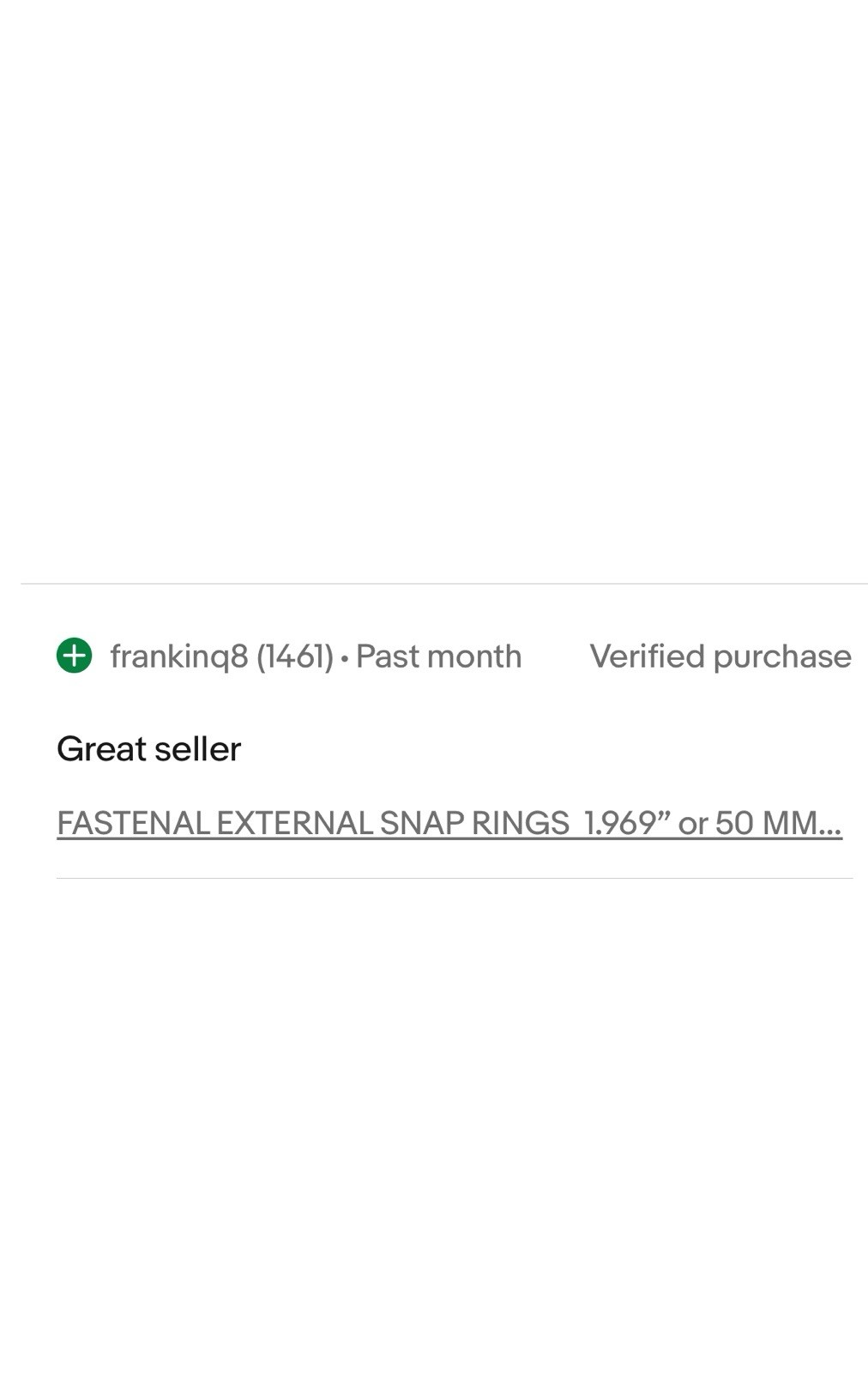 FASTENAL EXTERNAL SNAP RINGS 1.969” or 50 MM NEW DIN471 Steel Qty-5 (open box)