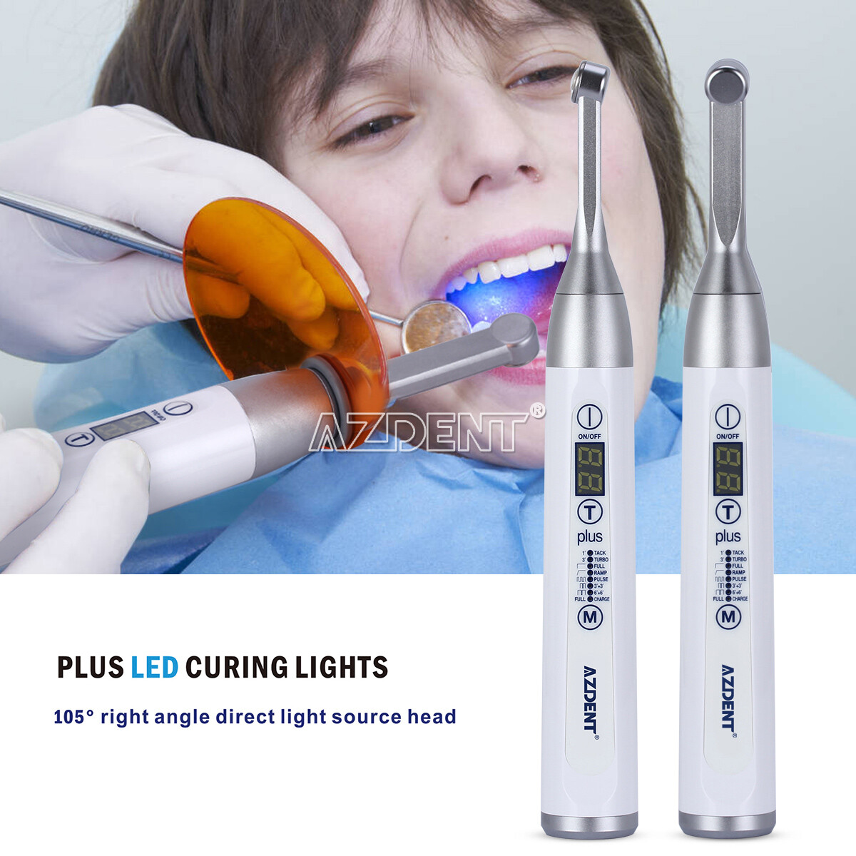 LED plus105 Dental lampara led de fotocurado cura 2500 mw/cm² 1 Second Curing