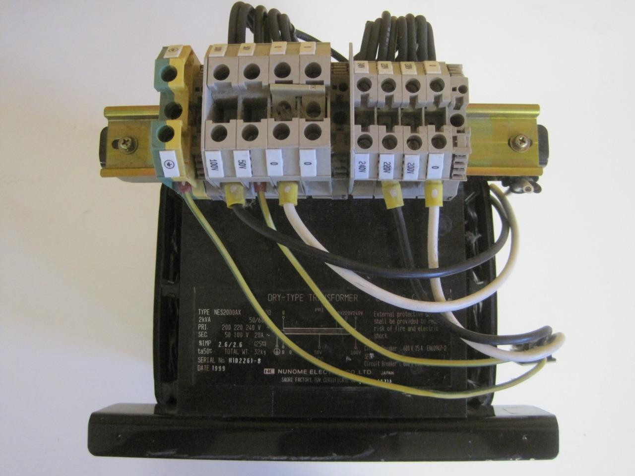 NUNOME ELECTRIC DRY TYPE TRANSFORMER TYPE NES2000AX IP00 2KVA USED GUARANTEED