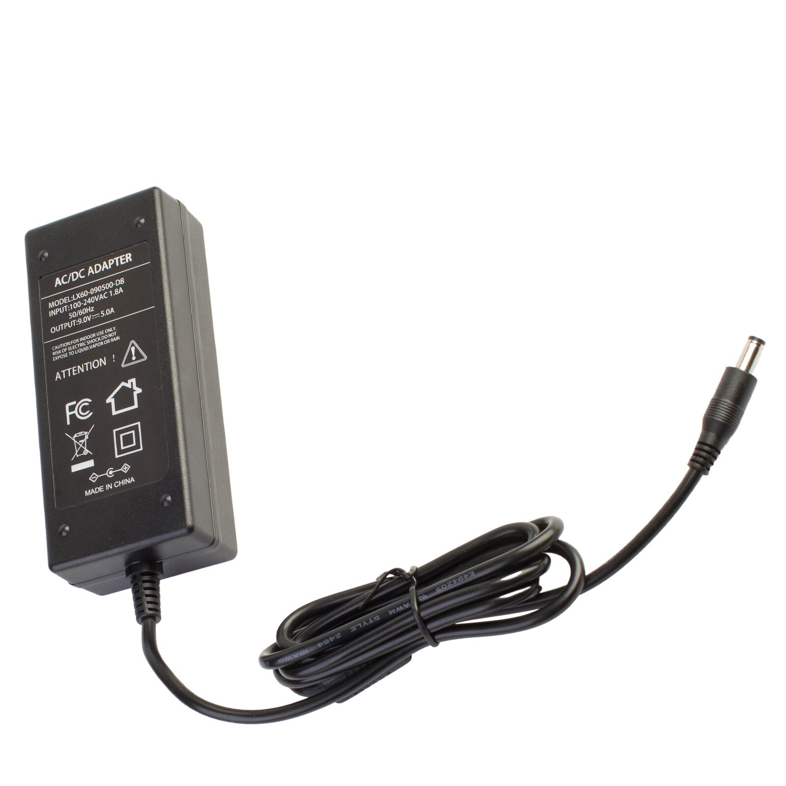 9v 5A Power Supply Adapter 45w AC 100 to DC 9v 5.5 x 2.1mm plug